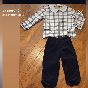 Cecil & Lou Navy Corduroy Pants Set 2T